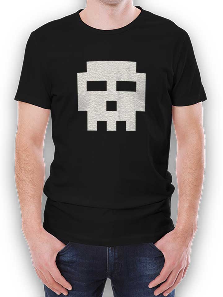 Pixel Totenkopf T-Shirt schwarz L
