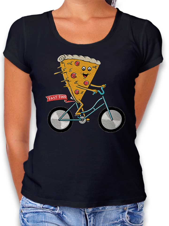 Pizza Bike Damen T-Shirt schwarz L