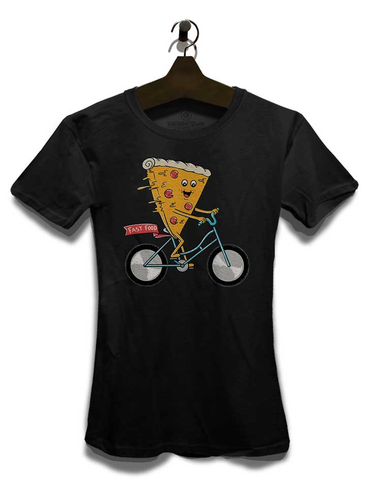 pizza-bike-damen-t-shirt schwarz 3