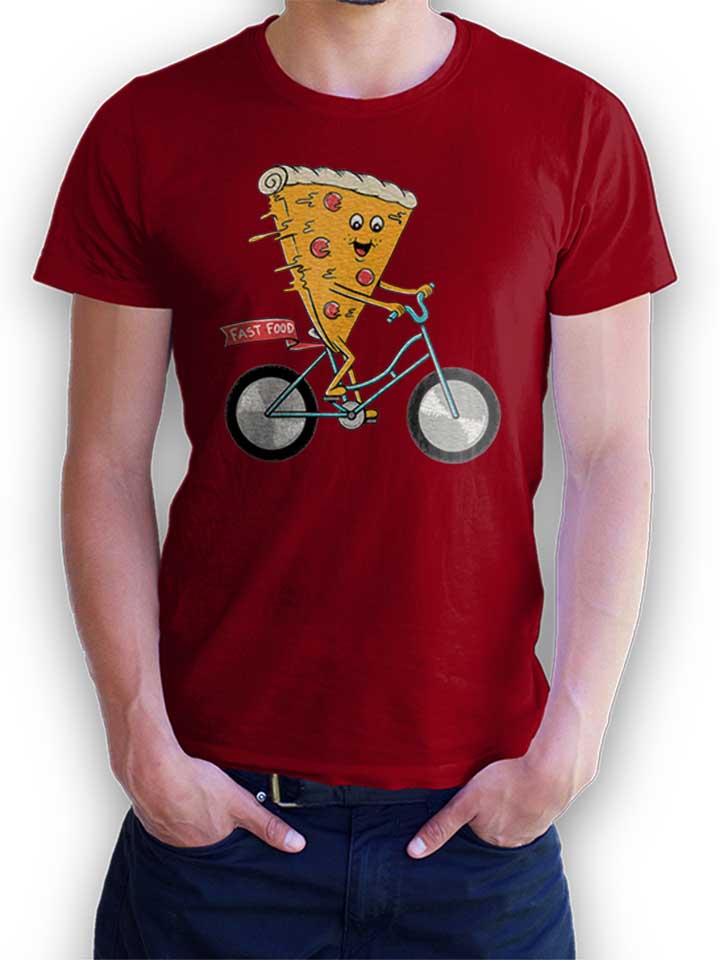 Pizza Bike T-Shirt bordeaux L