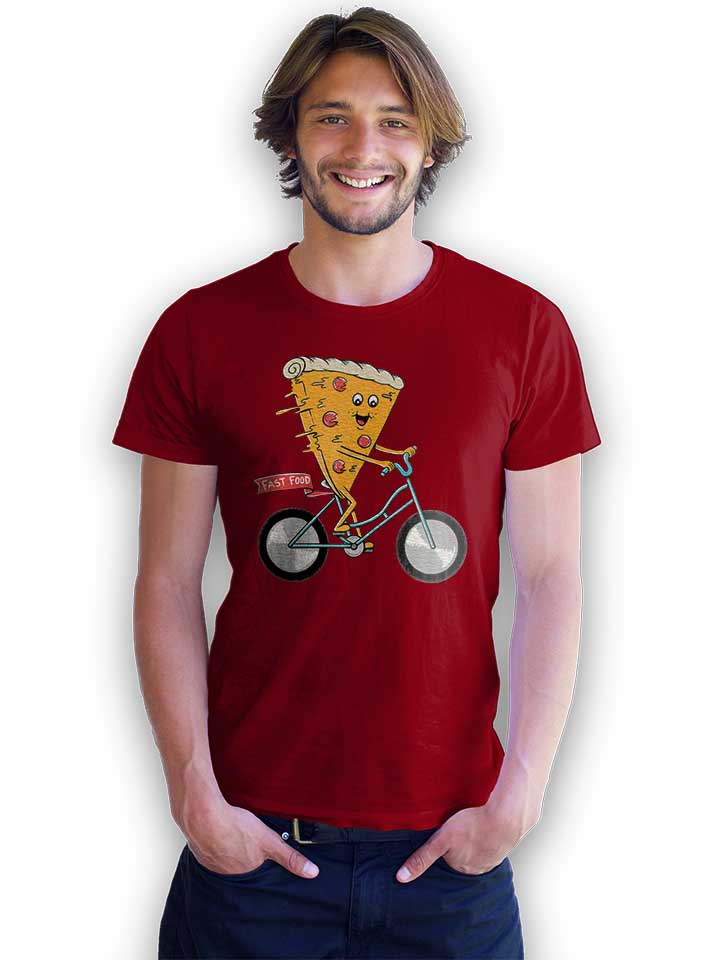 pizza-bike-t-shirt bordeaux 2