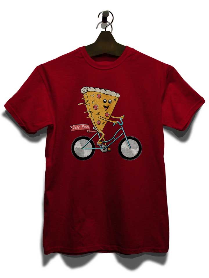 pizza-bike-t-shirt bordeaux 3