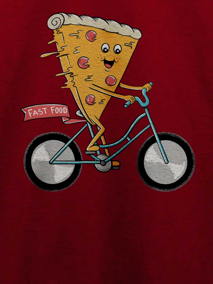 pizza-bike-t-shirt bordeaux 4