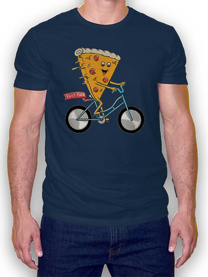 Pizza Bike T-Shirt dunkelblau L