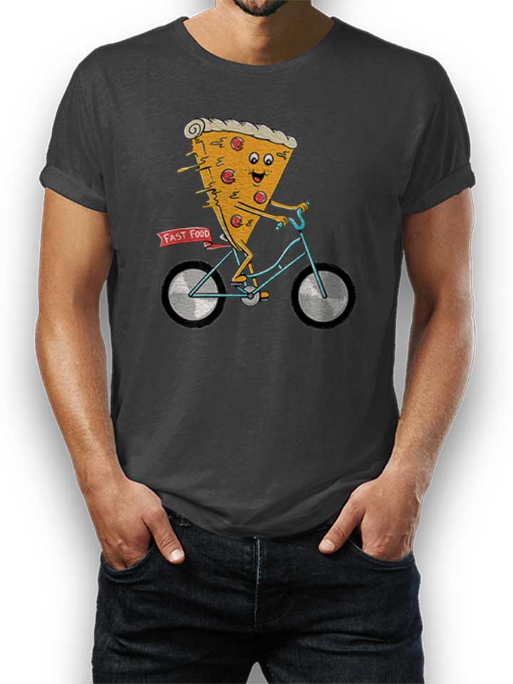 Pizza Bike T-Shirt gris-fonc L