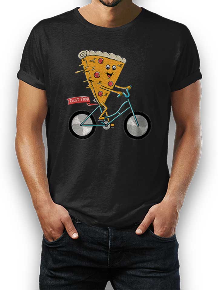 Pizza Bike T-Shirt schwarz L