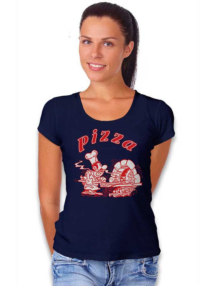 pizza-damen-t-shirt dunkelblau 2