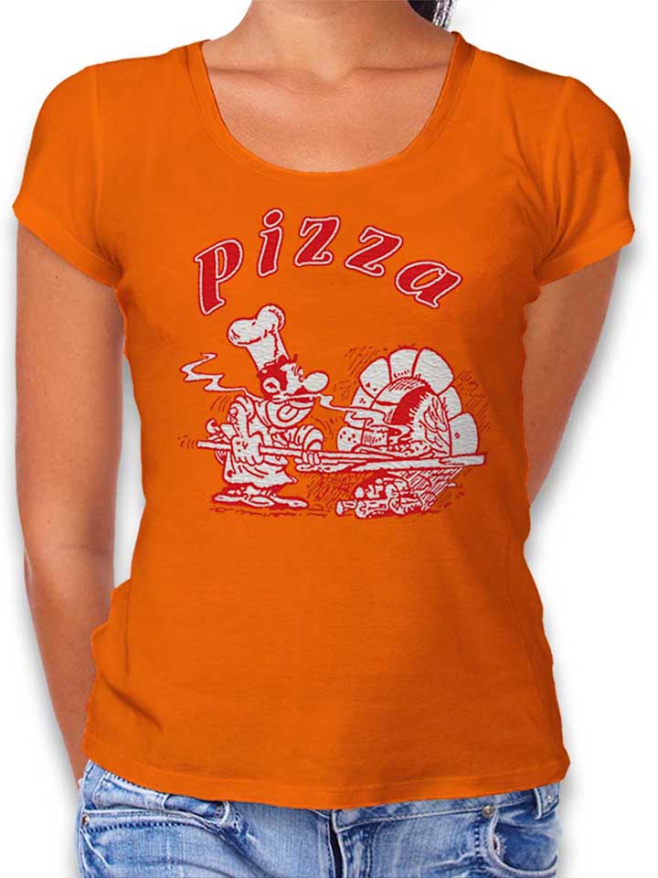 Pizza Damen T-Shirt orange L
