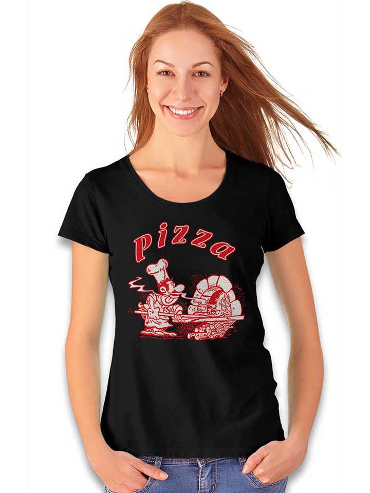 pizza-damen-t-shirt schwarz 2
