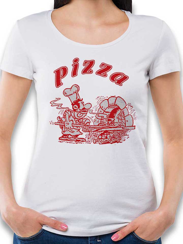 Pizza Damen T-Shirt weiss L