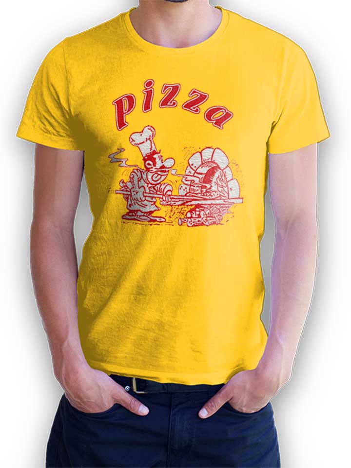 Pizza T-Shirt yellow L