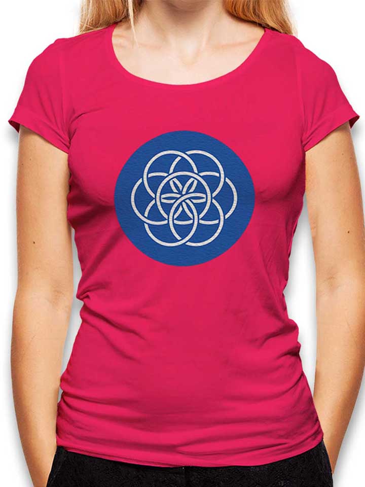 Planet Erde Logo Damen T-Shirt fuchsia L
