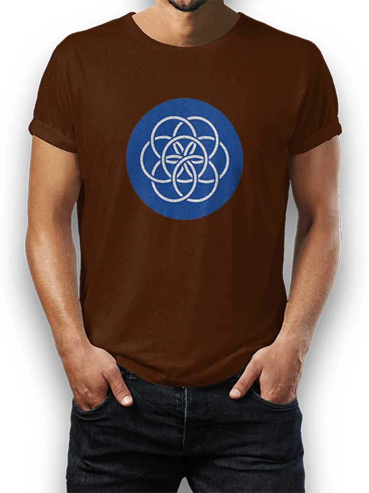 Planet Erde Logo T-Shirt braun L