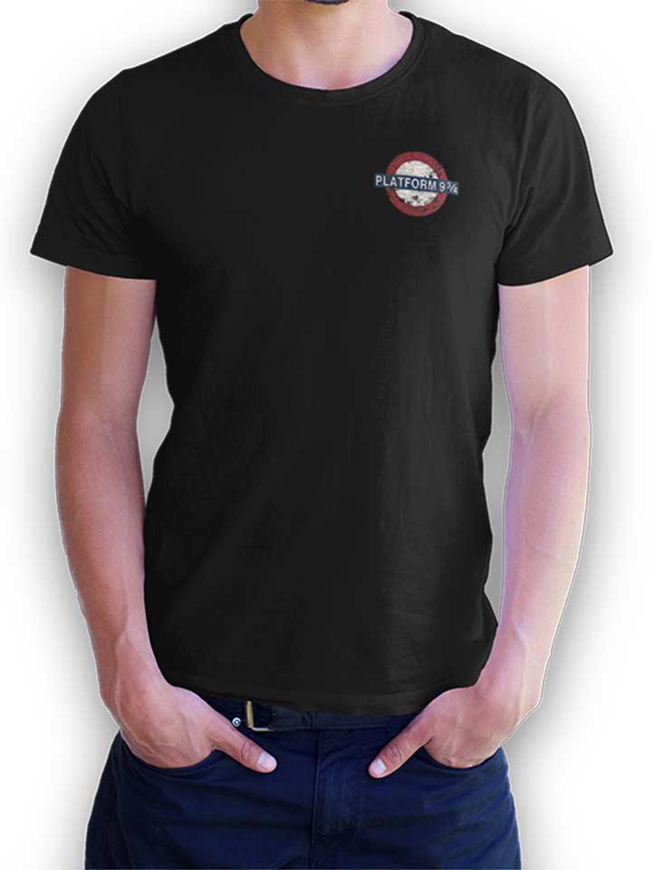 platform-neun-drei-viertel-chest-print-t-shirt schwarz 1