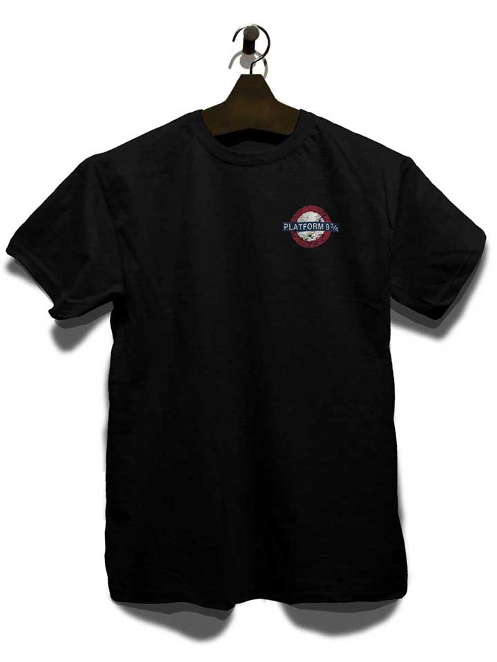 platform-neun-drei-viertel-chest-print-t-shirt schwarz 3