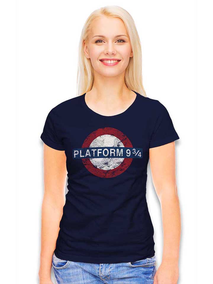 platform-neun-drei-viertel-damen-t-shirt dunkelblau 2