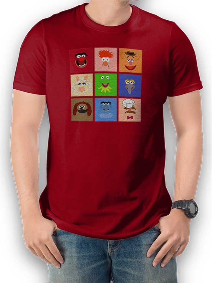 Pop Art Muppets T-Shirt bordeaux L