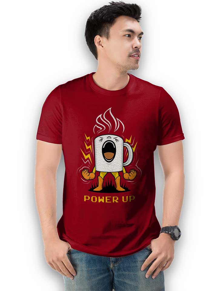 power-up-coffee-t-shirt bordeaux 2