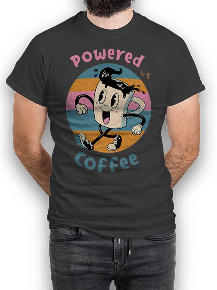 Powered By Coffee T-Shirt gris-fonc L