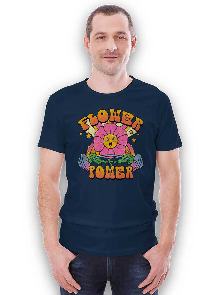 powerful-flower-t-shirt dunkelblau 2