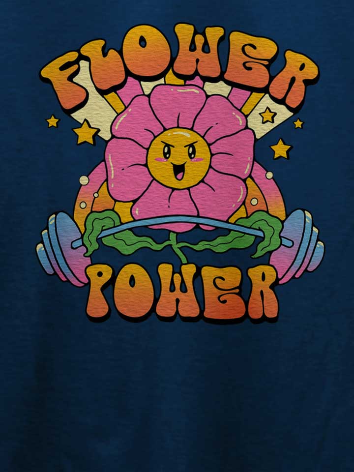 powerful-flower-t-shirt dunkelblau 4