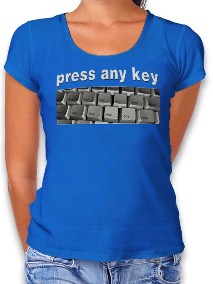 Press Any Key Camiseta Mujer azul-real L