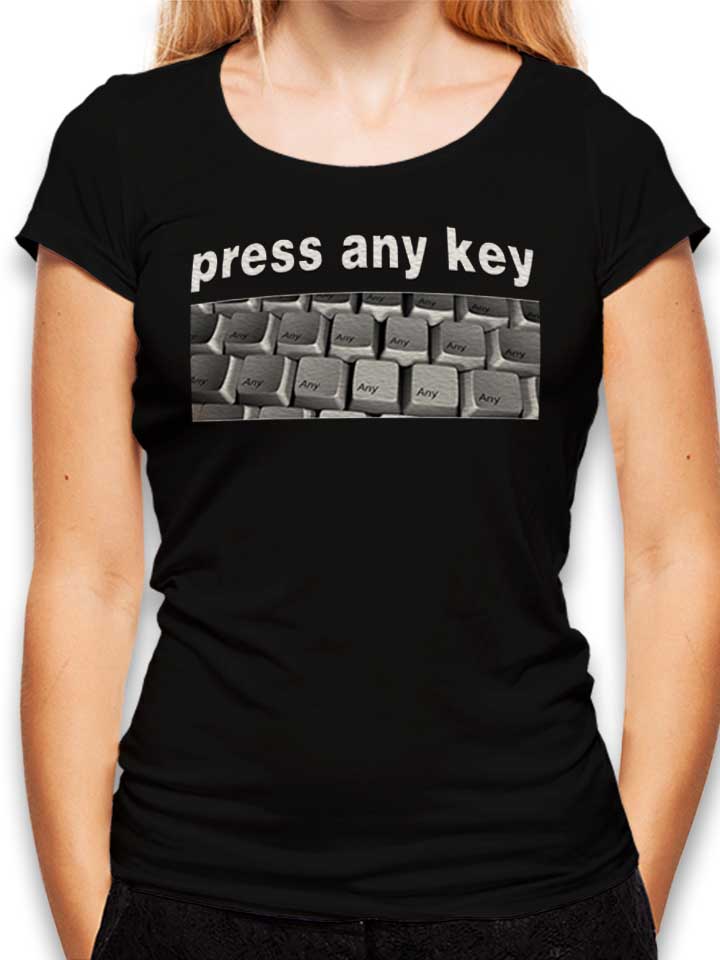 Press Any Key Damen T-Shirt schwarz L