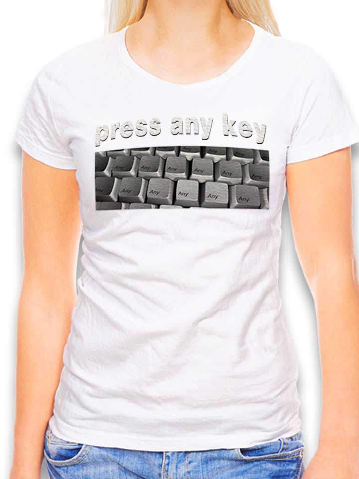 Press Any Key Camiseta Mujer blanco L