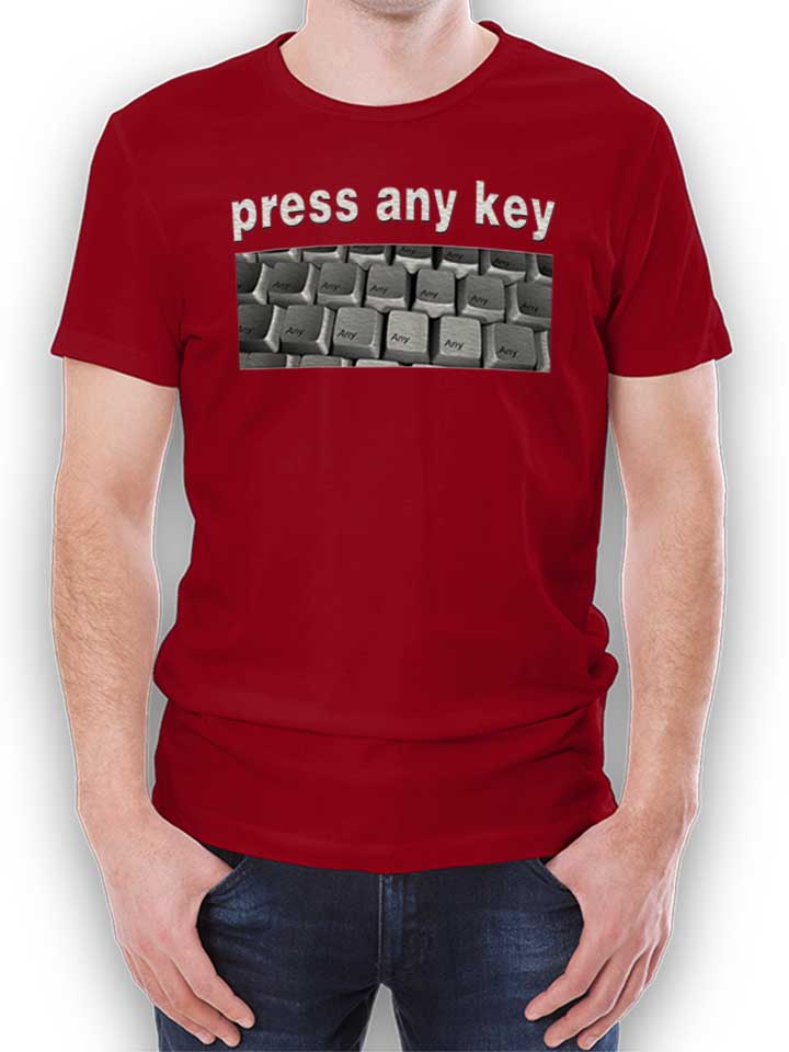 Press Any Key T-Shirt bordeaux L