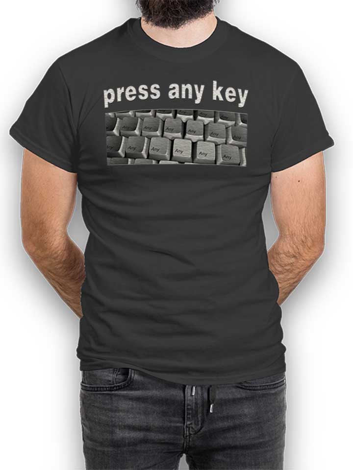 Press Any Key T-Shirt gris-fonc L