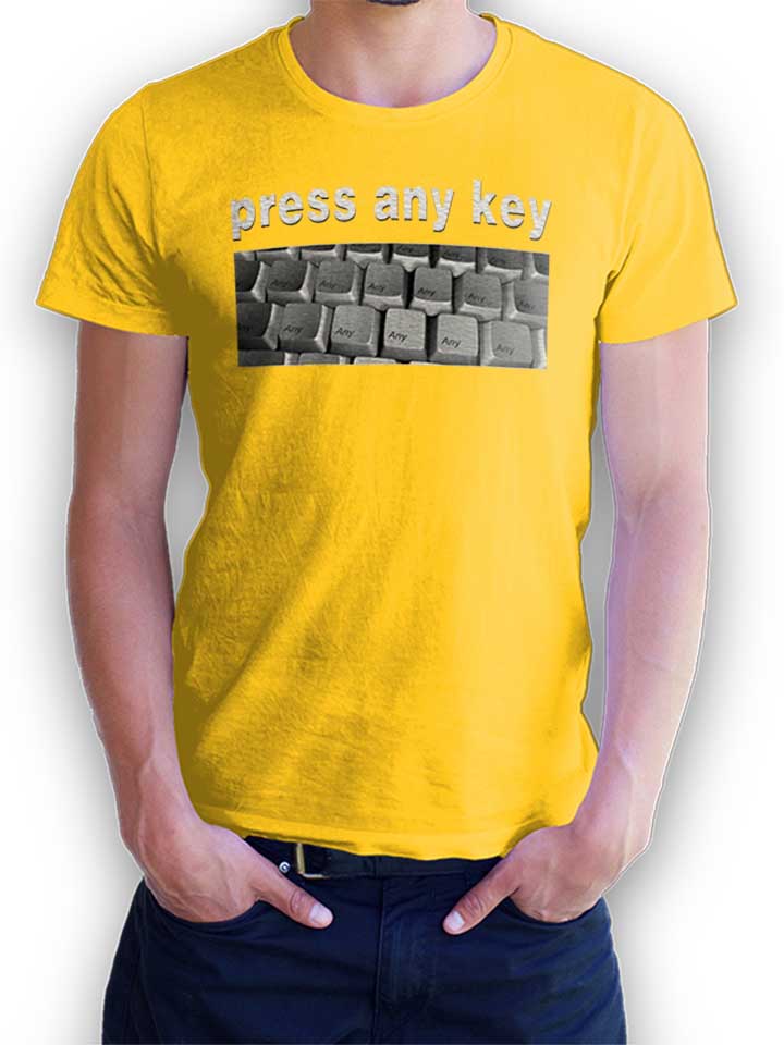 Press Any Key Kinder T-Shirt gelb 110 / 116