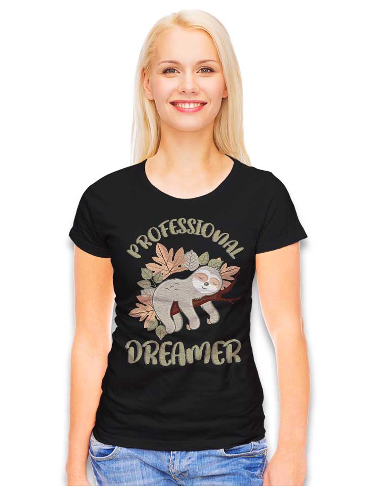 professional-dreamer-sloth-damen-t-shirt schwarz 2