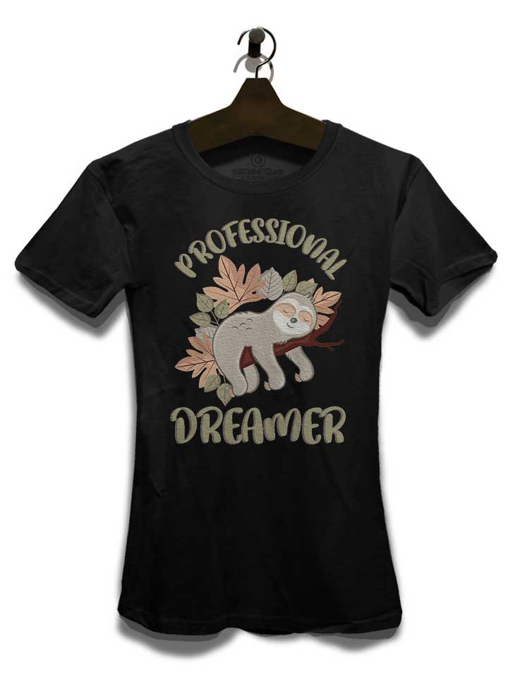 professional-dreamer-sloth-damen-t-shirt schwarz 3