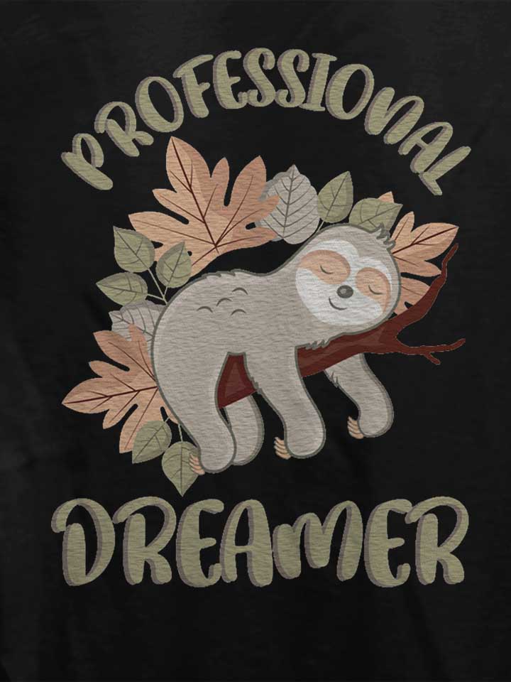 professional-dreamer-sloth-damen-t-shirt schwarz 4
