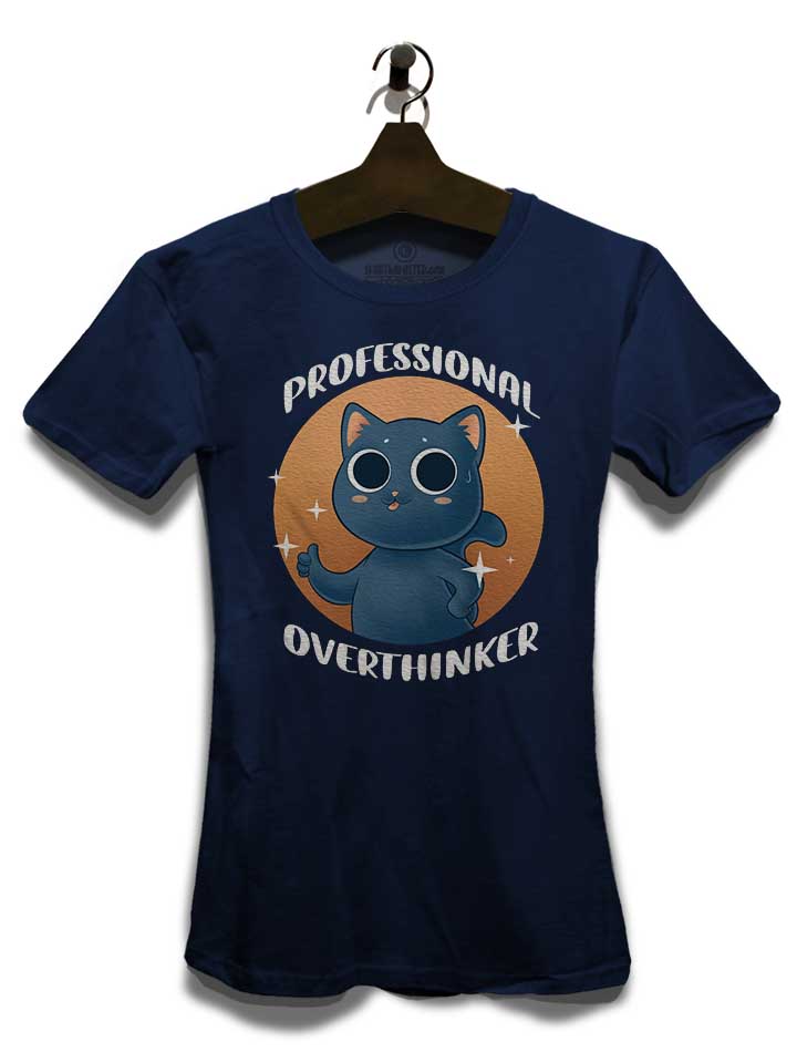 professional-overthinker-cat-damen-t-shirt dunkelblau 3