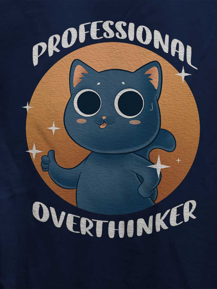 professional-overthinker-cat-damen-t-shirt dunkelblau 4
