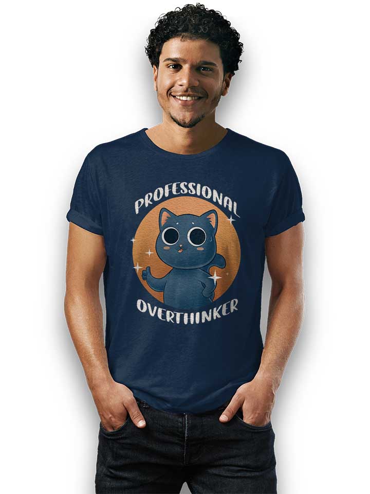 professional-overthinker-cat-t-shirt dunkelblau 2