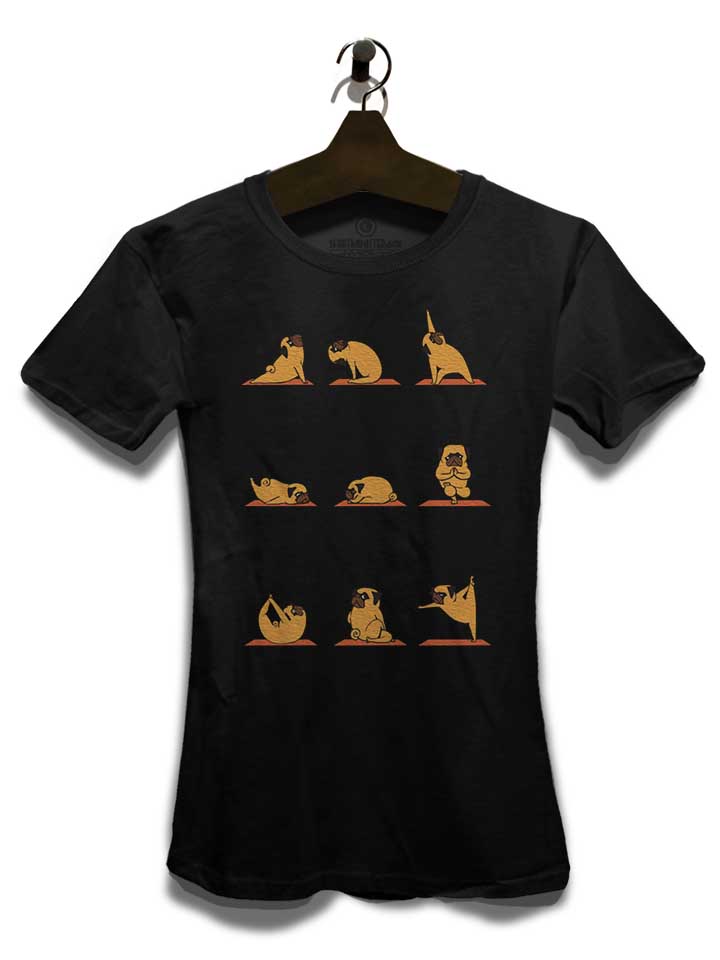 pug-yoga-damen-t-shirt schwarz 3