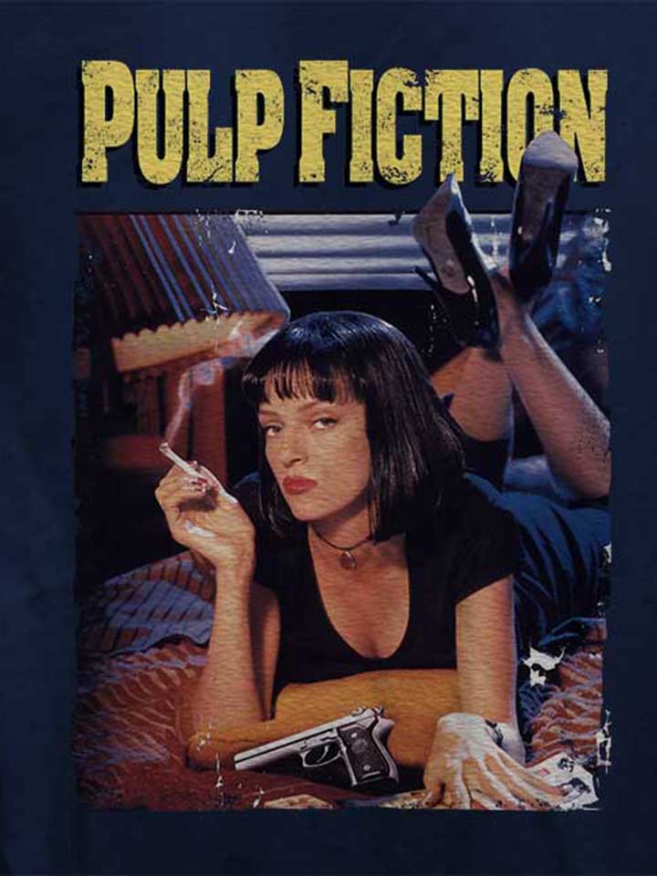 pulp-fiction-vintage-damen-t-shirt dunkelblau 4