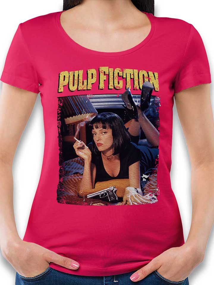 pulp-fiction-vintage-damen-t-shirt fuchsia 1