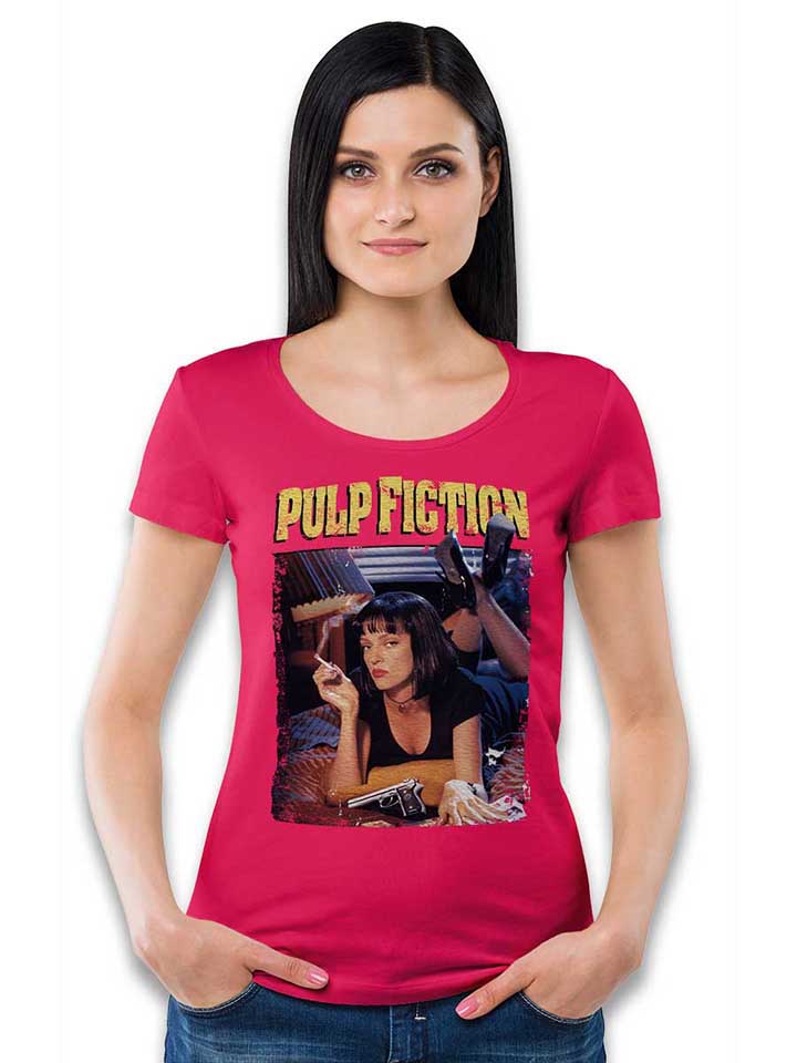 pulp-fiction-vintage-damen-t-shirt fuchsia 2
