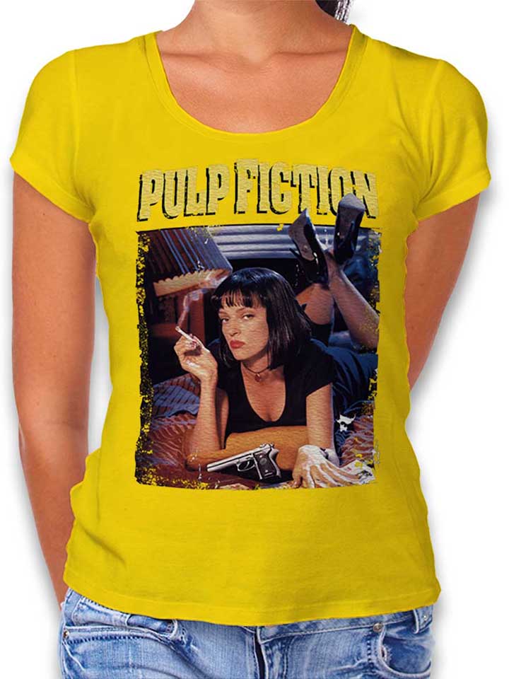 Pulp Fiction Vintage Camiseta Mujer amarillo L