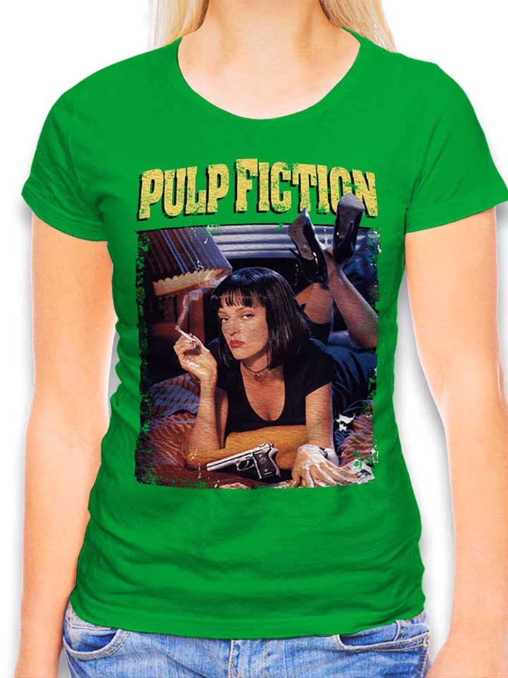 Pulp Fiction Vintage Camiseta Mujer verde L