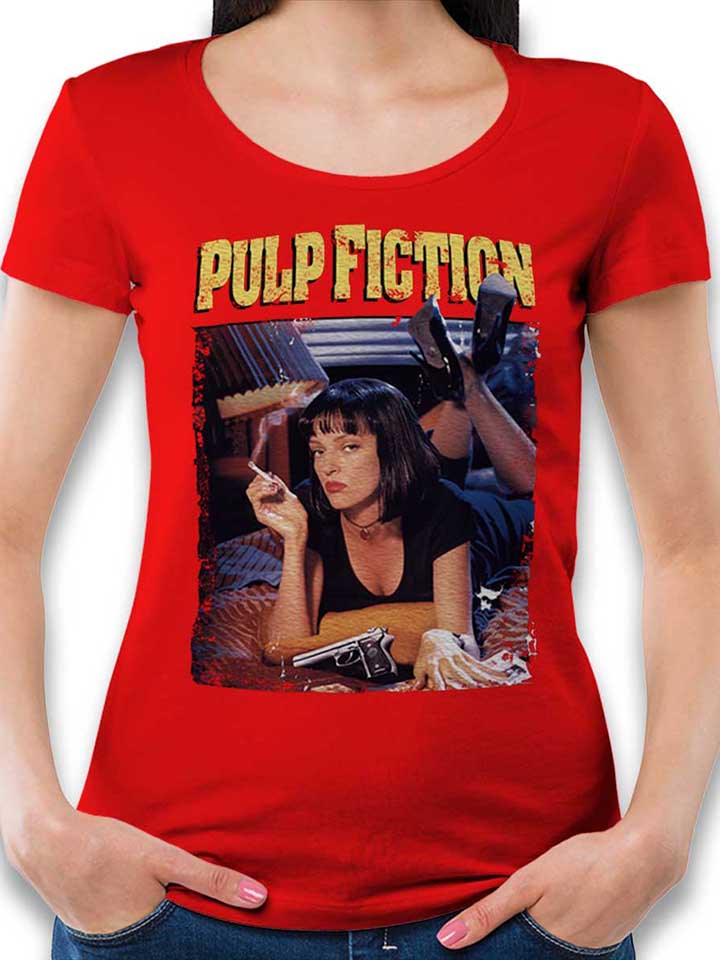 pulp-fiction-vintage-damen-t-shirt rot 1