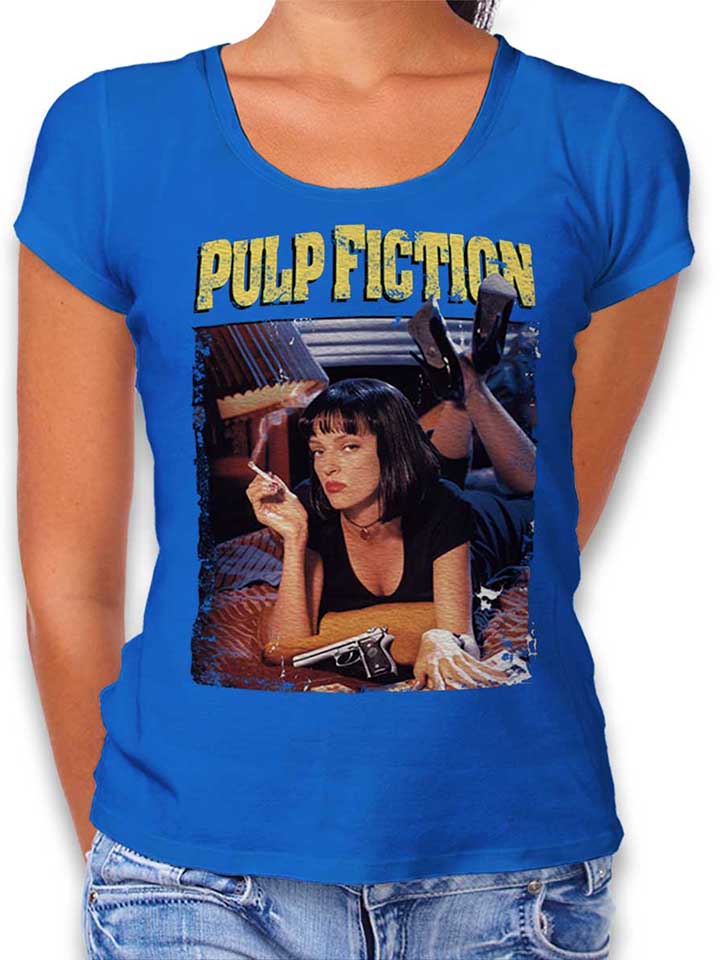 Pulp Fiction Vintage Camiseta Mujer azul-real L