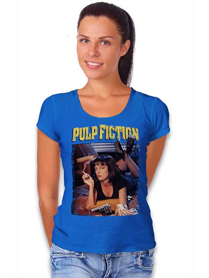 pulp-fiction-vintage-damen-t-shirt royal 2