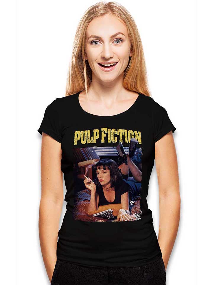pulp-fiction-vintage-damen-t-shirt schwarz 2