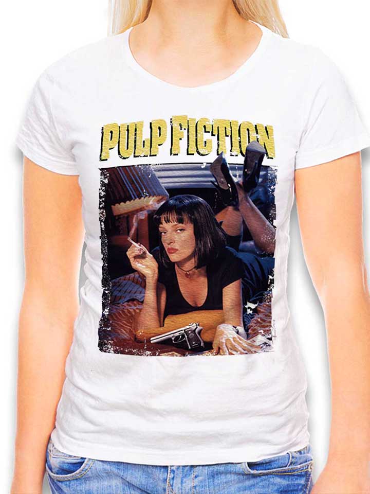 Pulp Fiction Vintage Damen T-Shirt weiss L