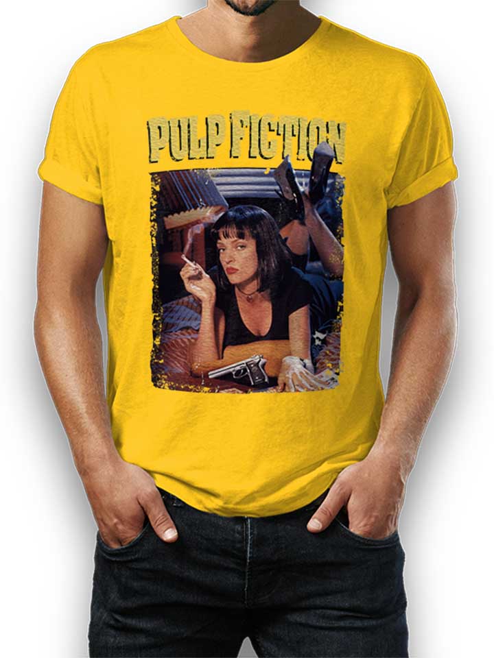 Pulp Fiction Vintage Camiseta amarillo L