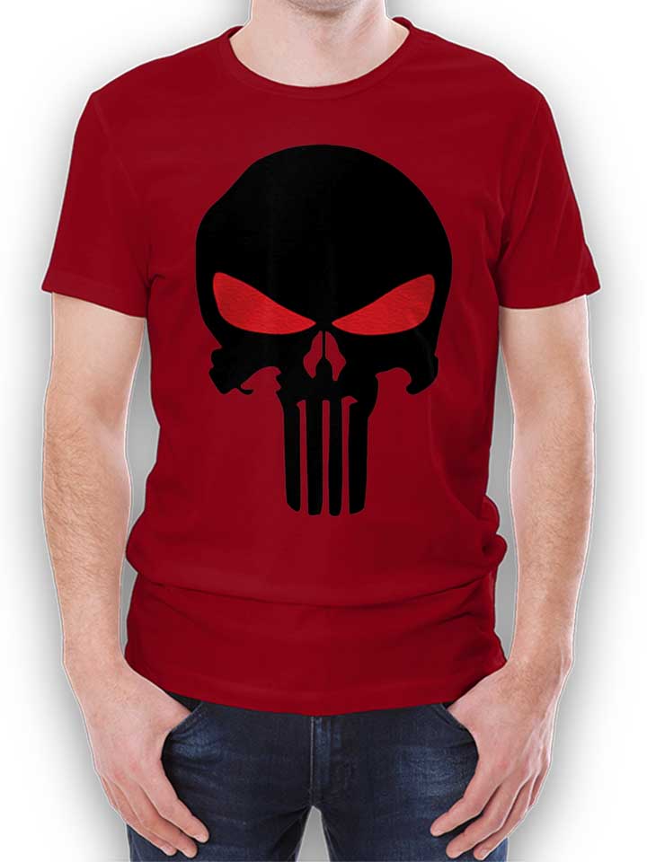 Punisher Red Eye Skull Camiseta burdeos L